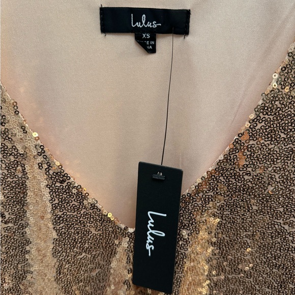 Lulus NWT Rose Gold Sequin Dress - Picture 2 of 2